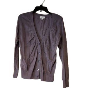 Loft Lilac 69% Wool Long Sleeve Cardigan Sweater - Medium